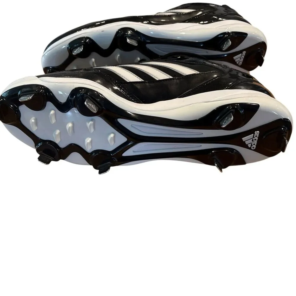Adidas Baseball Cleat Sz 14 Men's Black New without Box Extra White Laces